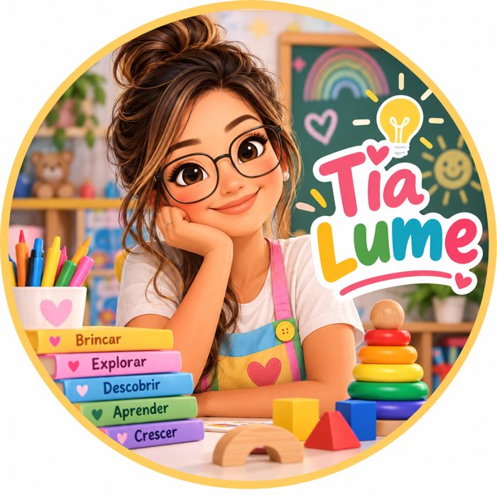 Ilustração da Tia Lume em uma sala de aula